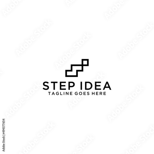 S I letter initial step creative logo design 