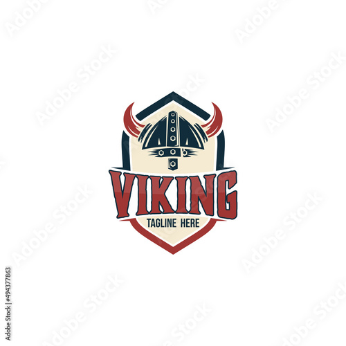 Helmet Viking Logo Template .