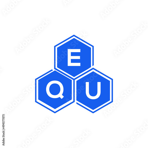 EQU letter logo design on White background. EQU creative initials letter logo concept. EQU letter design. 
