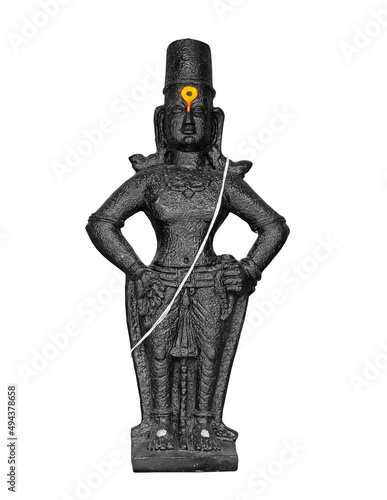 Pandharpur, India 27 February 2022, God and Goddess Vitthal Statue at Pandharpur Solapur district Maharashtra. photo