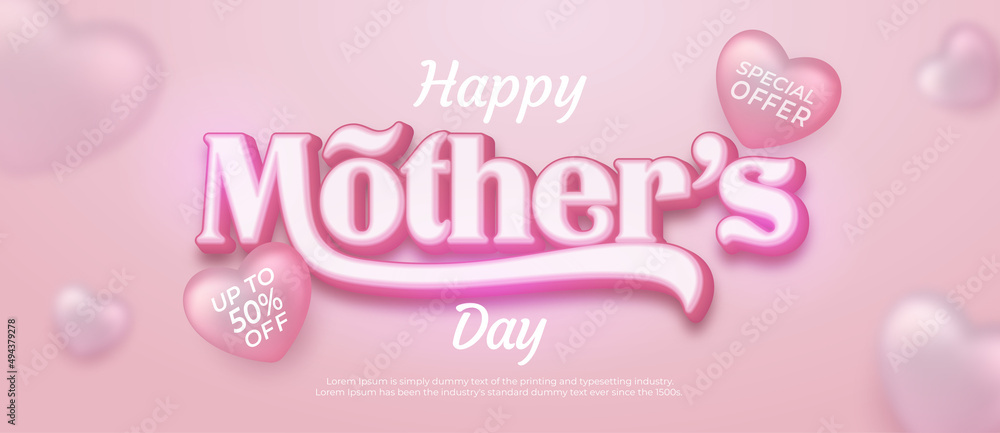 Beauty banner mothers day sale horizontal template