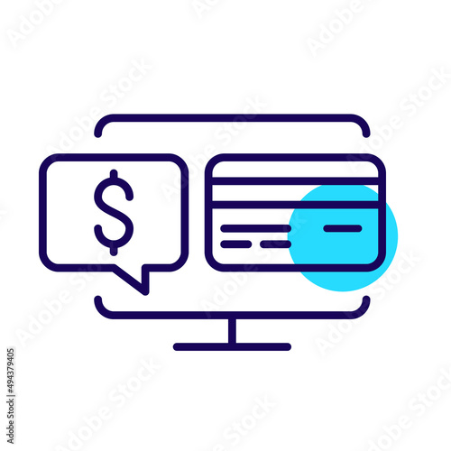 Credit card banking statement and message alerts. Pixel perfect, editable stroke icon