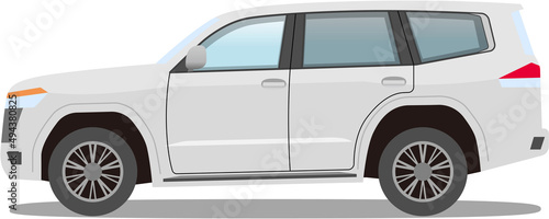 Car suv crossover cross country white vector illustration