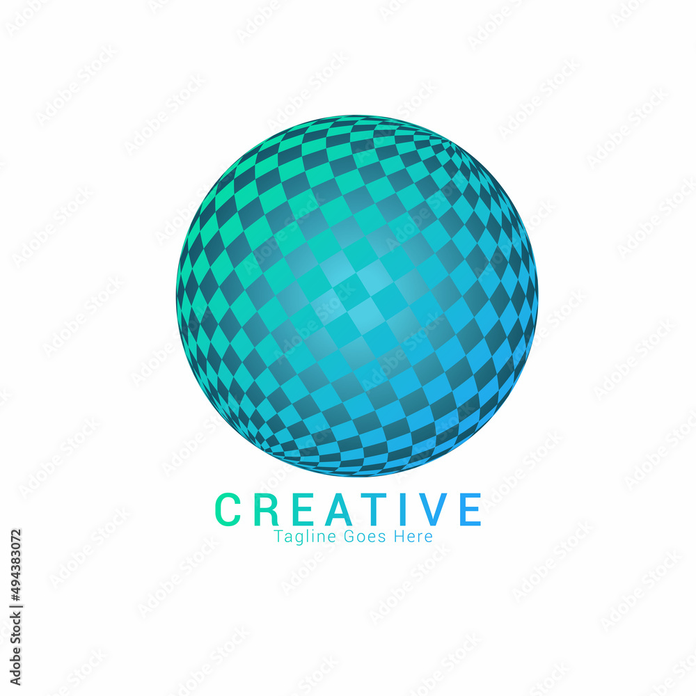 globe logo with gradation color plaid globe logo with gradation color plaid