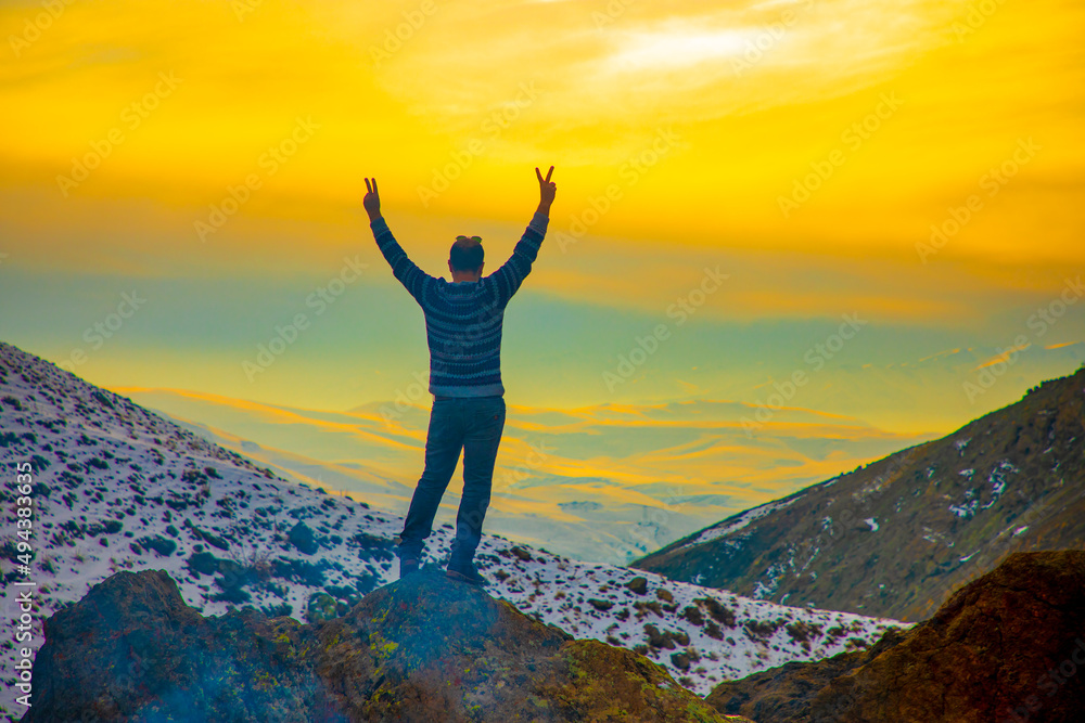 Fototapeta premium person in the mountains