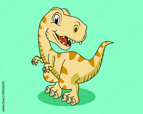 t rex dinosaurs design in cartoon illustration in editable vector format