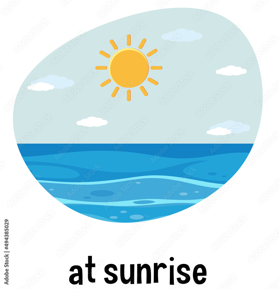 Obraz premium English prepositions of time for children
