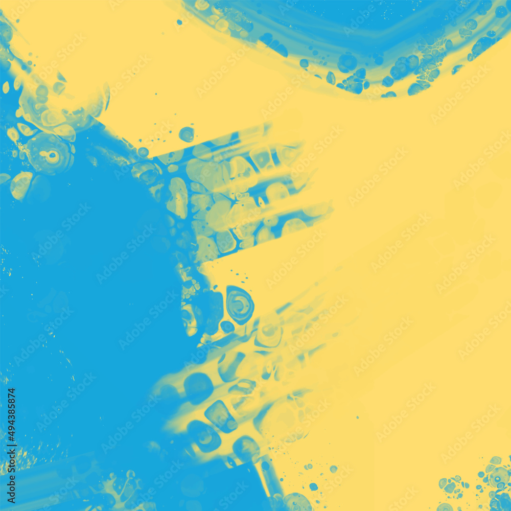Obraz premium Abstract Blue Yellow paint Background. Vector illustration design