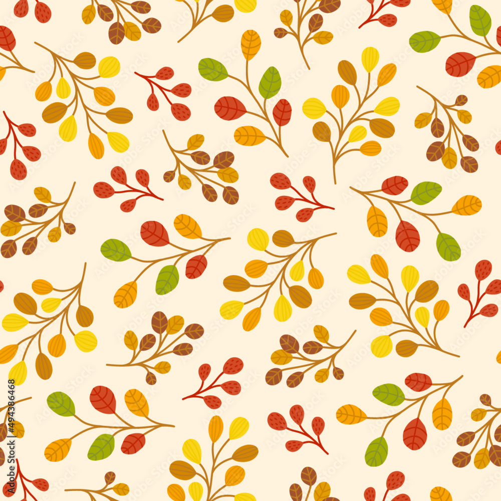 Autumn seamless pattern, vector background fall Autumn seamless pattern, vector background fall