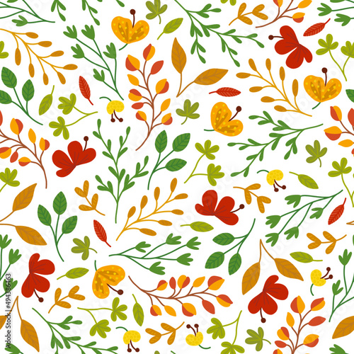 Autumn seamless pattern  vector background fall