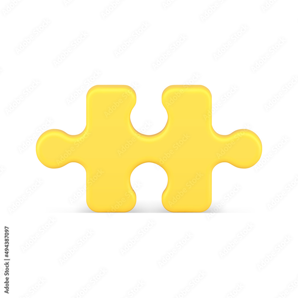 Yellow puzzle piece 3d icon vector illustration Yellow puzzle piece 3d icon vector illustration