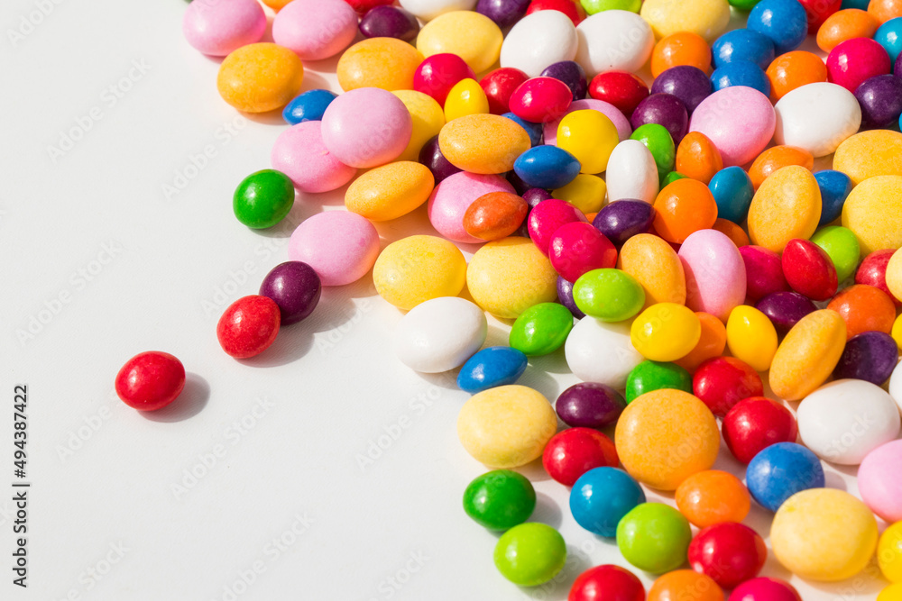 Candies on the white background Candies on the white background