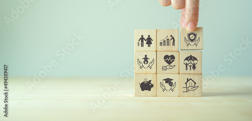 Fotografie Insurance and stages of life concept