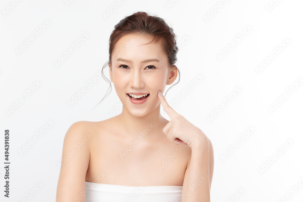 Beautiful young asian woman with clean fresh skin on white background, Face care, Facial treatment, Cosmetology, beauty and spa, Asian women portrait. Beautiful young asian woman with clean fresh skin on white background, Face care, Facial treatment, Cosmetology, beauty and spa, Asian women portrait.