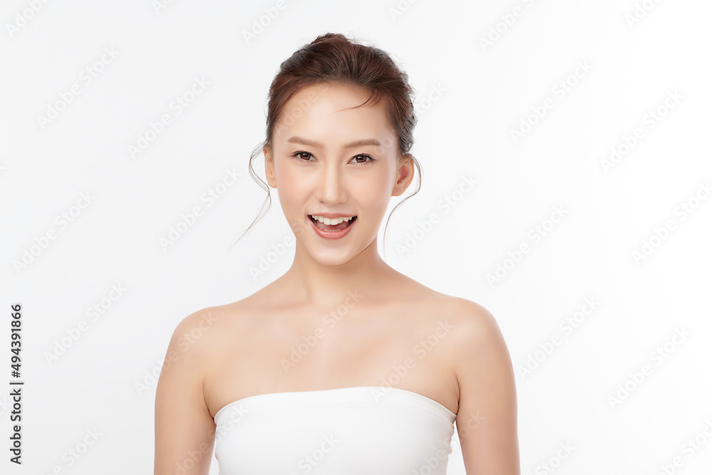 Beautiful young asian woman with clean fresh skin on white background, Face care, Facial treatment, Cosmetology, beauty and spa, Asian women portrait. Beautiful young asian woman with clean fresh skin on white background, Face care, Facial treatment, Cosmetology, beauty and spa, Asian women portrait.