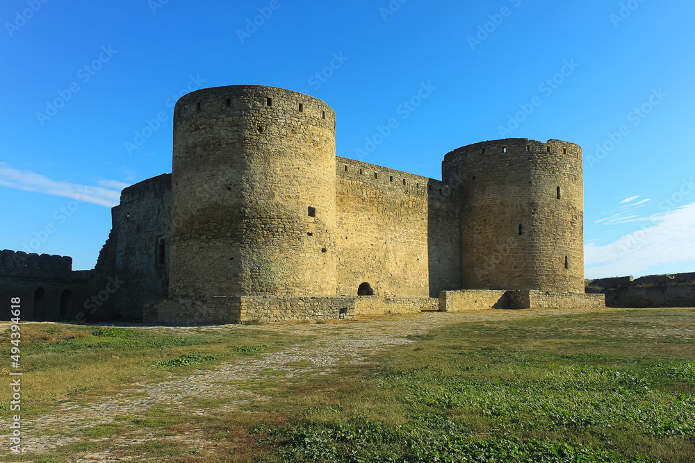 Belgorod-Dnestrovskiy fortress Akkerman. Medieval castle near the sea. Fortification structure in Eastern Europe, Ukraine. Dwelling of knights and lords.