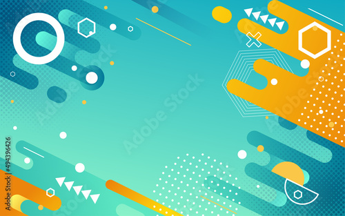 Memphis polygonal geometric background, abstract background, vector illustration