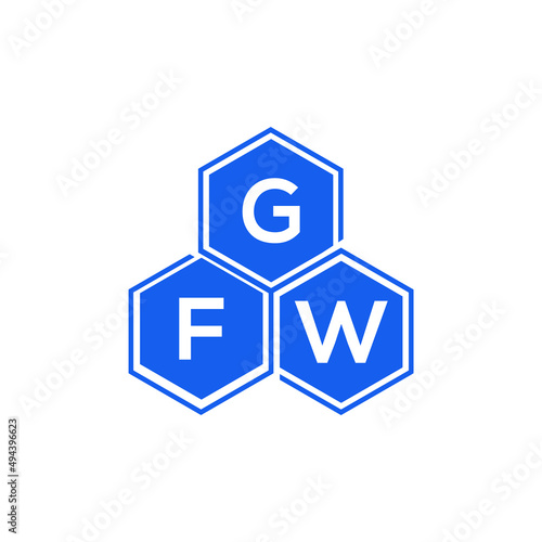 GFW letter logo design on black background. GFW creative initials letter logo concept. GFW letter design.