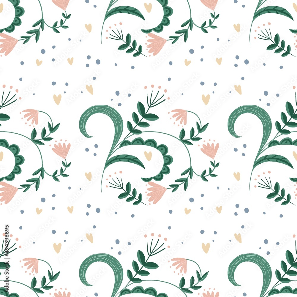 Naklejka premium seamless background with flowers 
