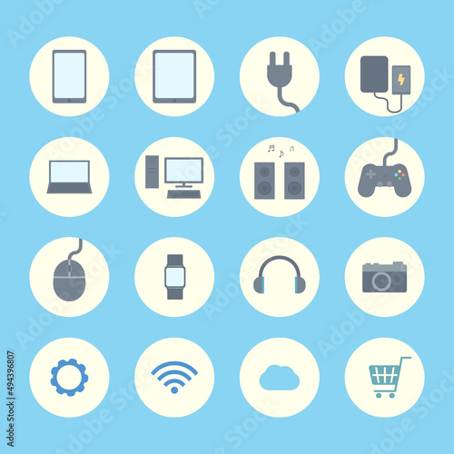 シンプルでかわいいガジェットアイコンセット