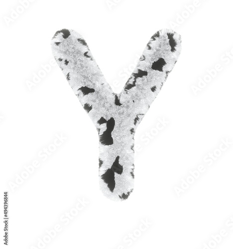 Furry Dalmatian Font Letter Y