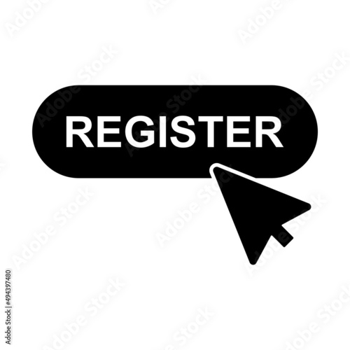register button icon vector
