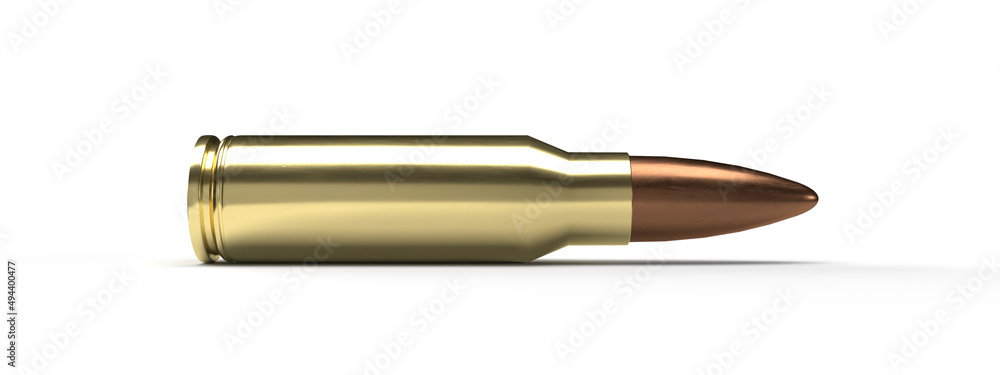 Fotografia Bullet on a white background. 3D illustration