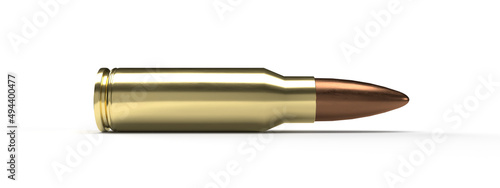 Fotografija Bullet on a white background. 3D illustration