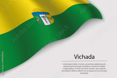 Wave flag of Vichada is a region of Colombia photo