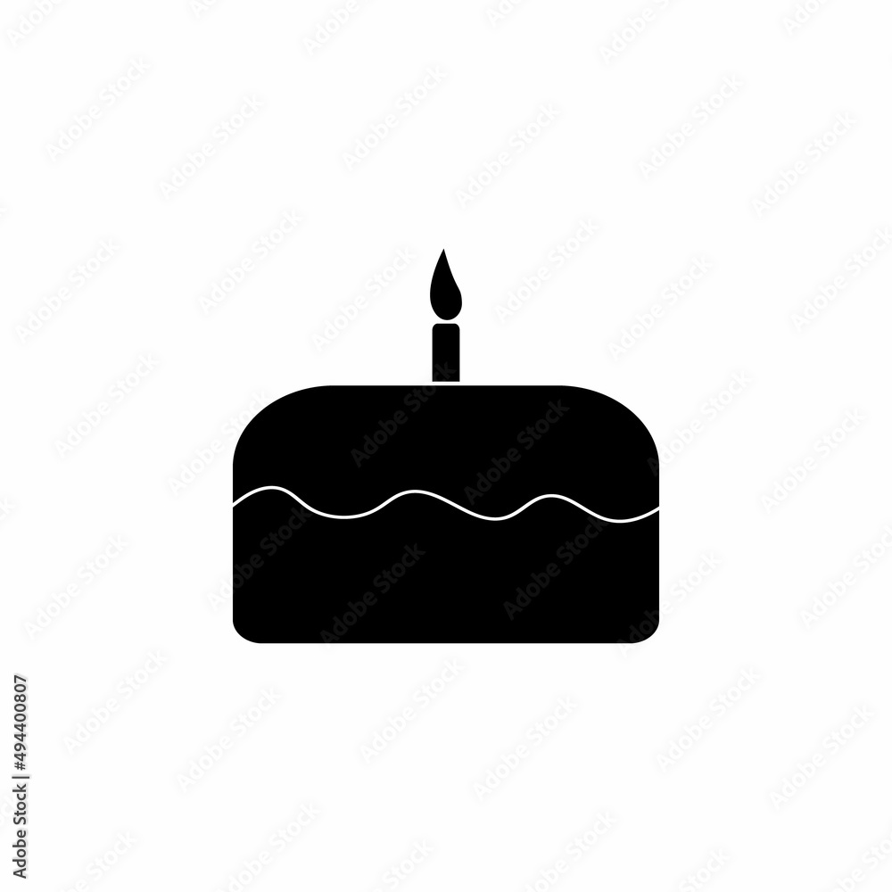 Birthday cake icon in flat style isolated on grey background. For your design, logo. Vector illustration. Birthday cake icon in flat style isolated on grey background. For your design, logo. Vector illustration.