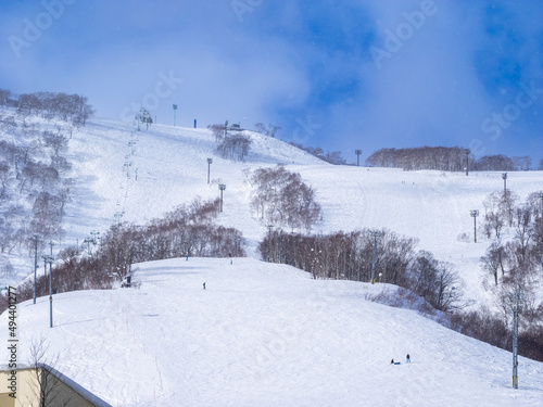 Quiet slopes in a ski resort (Niseko, Hokkaido, Japan)