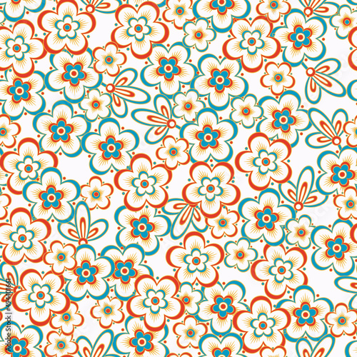 Floral background. Seamless vector pattern