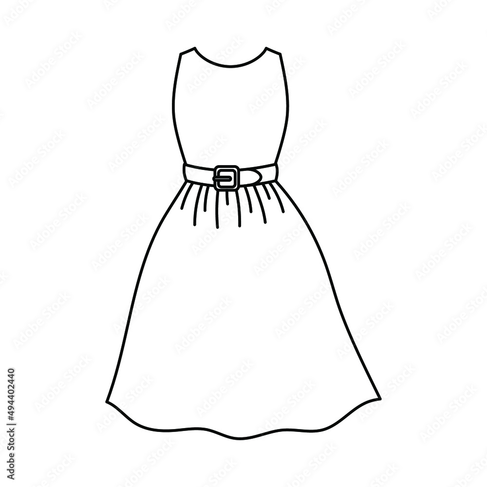 Dress with belt simple vector illustration Dress with belt simple vector illustration