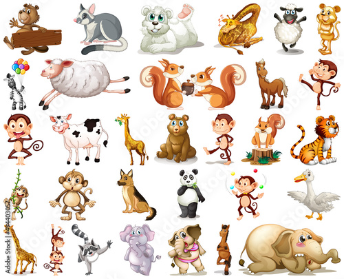 Set of animal cartoon character