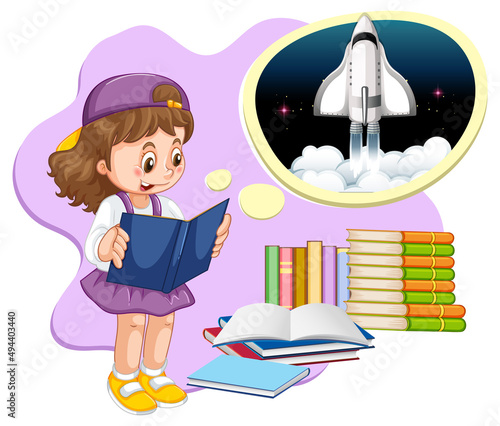 A girl thinking with empty callouts