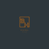 BH Logo Design Template Vector Graphic Branding Element.
