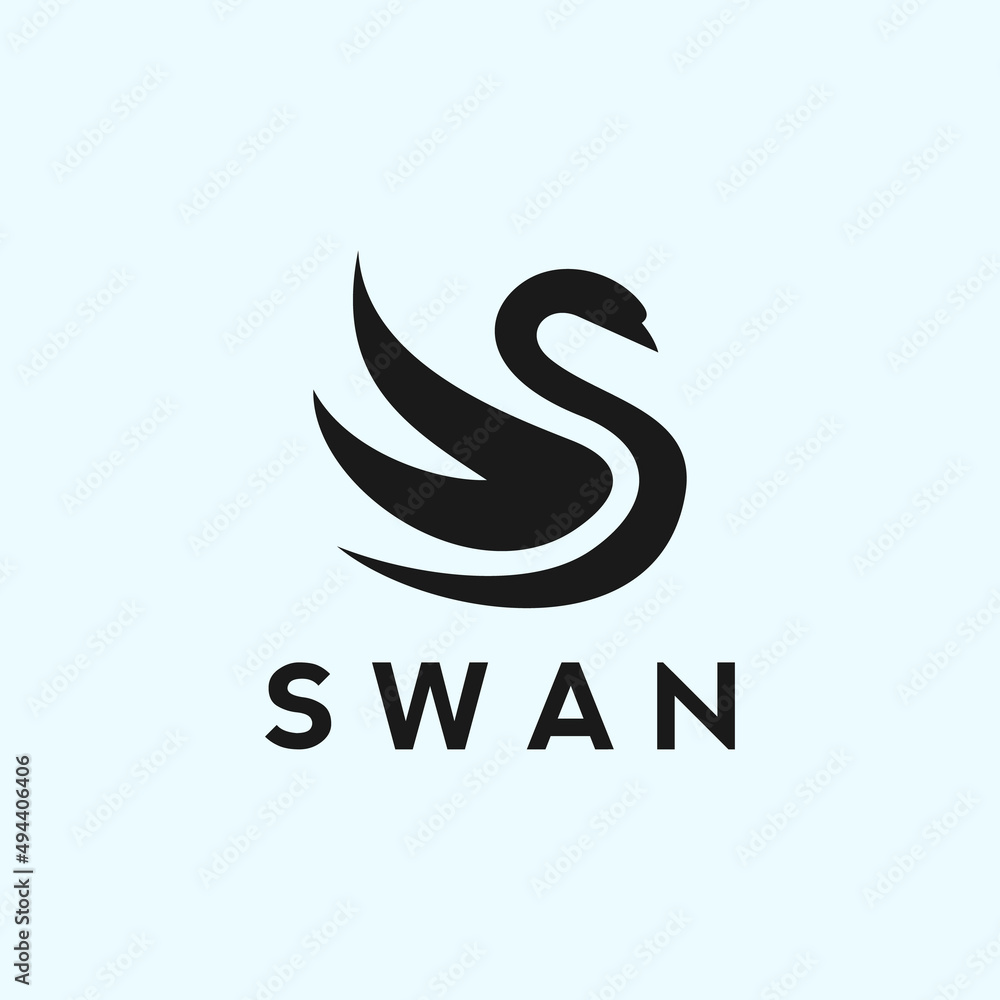 Obraz premium swan logo or goose vector