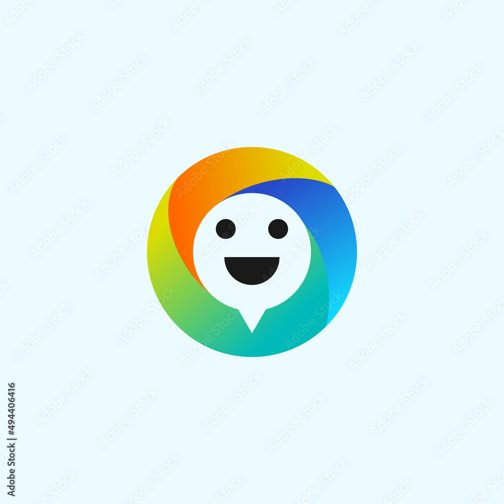 Fototapeta premium colorful chat logo or talk logo