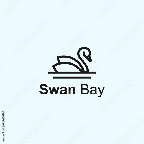 swan logo or goose vector