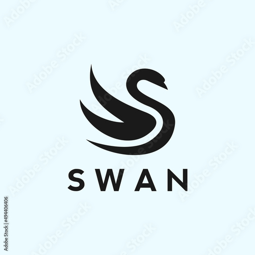 swan logo or goose vector