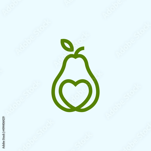 avocado love logo or fruit logo