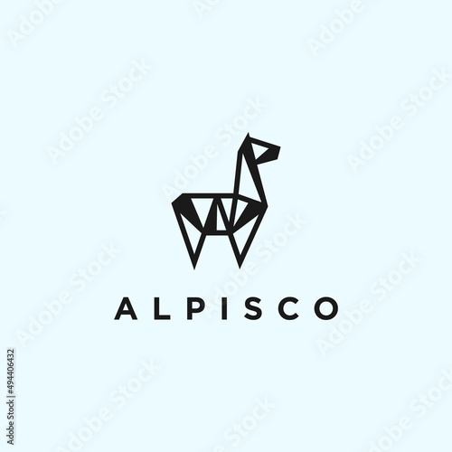 geometric alpaca logo or animal logo
