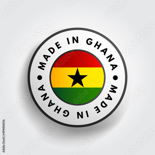 Made in Ghana text emblem badge, concept background