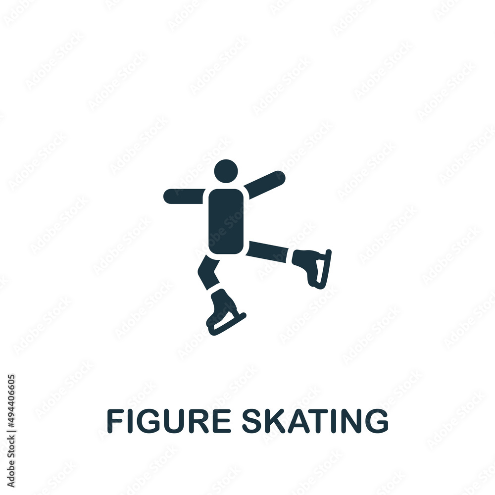 Figure Skating icon. Monochrome simple icon for templates, web design and infographics