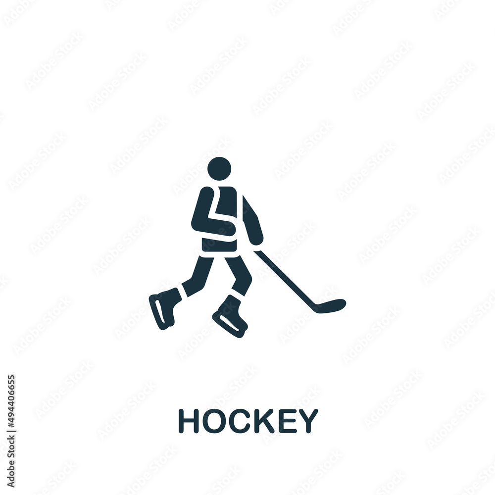 Hockey icon. Monochrome simple icon for templates, web design and infographics Hockey icon. Monochrome simple icon for templates, web design and infographics