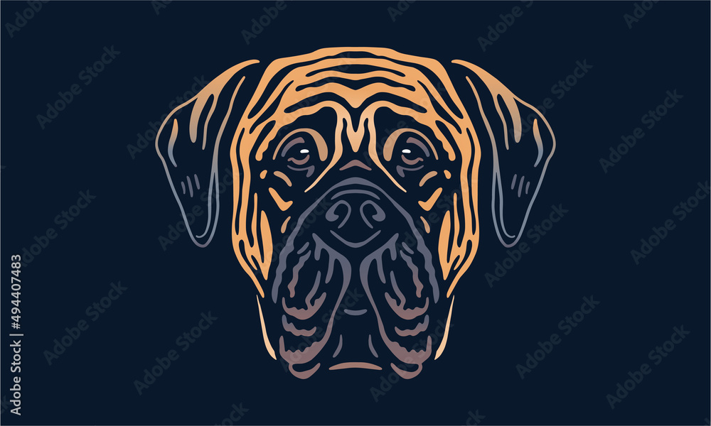 Mastiff on dark background - Pet portrait