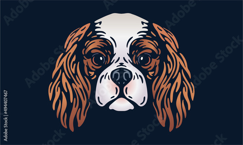 Cavalier King Charles Spaniel on dark background - Pet portrait