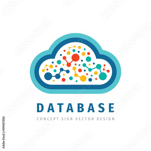 Cloud computing hosting icon logo design. Hosting technology sign. Data base logo. Server network connection symbol. Vector illustration. 