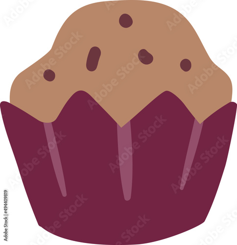 Chocolate Muffin Cartoon Illustration