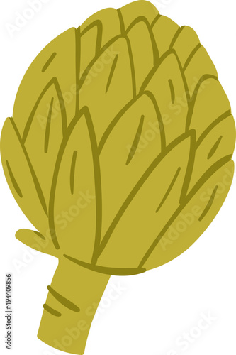 Organic Artichoke Cartoon Illustration
